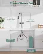 APPASO 3-Way Filter Faucet, Kitchen Faucet with Water Filter, 3 in 1 Faucet for Kitchen Sink Commercial Single Handle, SUS304 Stainless Steel Brushed Nickel (Without Filtration Device)