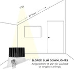 Maxxima 6" Canless Sloped Recessed Anti-Glare LED Downlight, For Sloped Ceilings, 1800 Lumens, IC Rated, 5 Color Temperature Selectable 2700K/3000K/3500K/4000K/5000K, Dimmable, Round White Trim 90 CRI