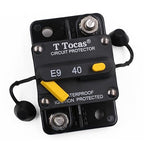 E9 40 Amp Circuit Breaker with Manual Reset | 12V - 72V DC IP67 Waterproof Protection | UL Certified Switchable 40A