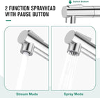 CREA Sink Faucets with Sprayer - Pull Out Bathroom Faucet - Single Hole 1 Handle Bar Faucets for Mini Pre Sink RV Outdoor Laundry Room - Chrome Stainless Steel