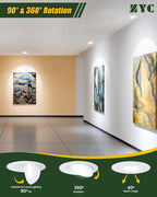 ZYC Black LED Recessed Light: 4 inch Gimbal LED Recessed Lighting Swivel Downlight 9W 800LM 360° Rotation,Directional Adjustable Eyeball Soffit Light,Swivel Ceiling Spotlight,Pack of 10 Black.