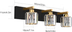 Aipsun Crystal Vanity Light Black Bathroom Vanity Lighting Fixtures 3 Lights Modern Vanity Light for Bathroom (Exclude Bulb)