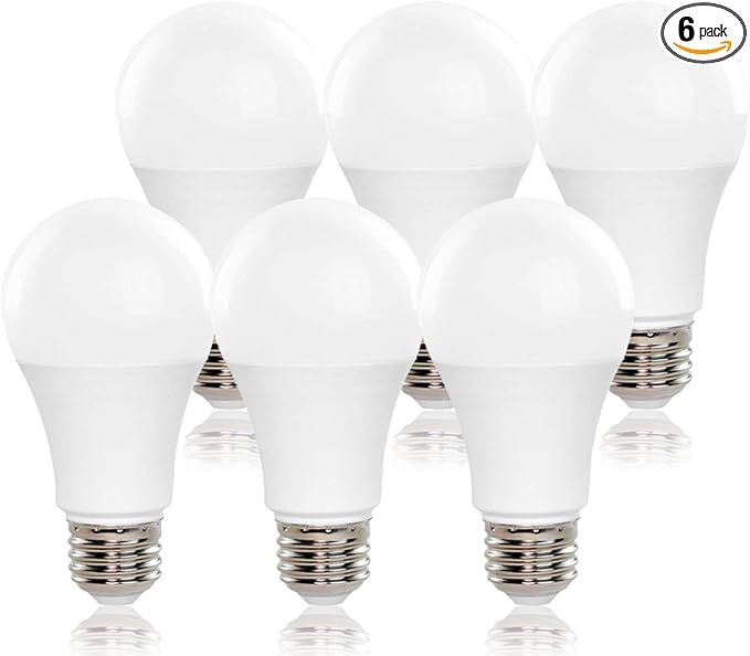 GoodBulb LED A19 Light Bulbs 9 Watt (60 Watt Equivalent) E26 Base Warm White 3000K EcoSmart Lights High Output 825 Lumens 6 Pack