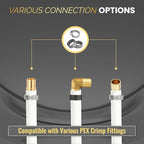 3/4 Inch-100 ft Foskan White PEX-B Pipe,Water Tubing with a Pipe Cutter,10 PCS Brass Crimp Fittings & 30 PCS Pex Clamps