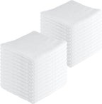 Microfiber Cleaning Cloths,24 Pack, 16"x16", All-Purpose, Softer, Highly Absorbent, Lint-Free, Reusable, Washable Pro Towels, White, for House, Kitchen, Bathroom, Car, Office
