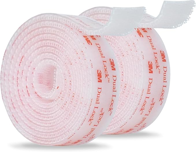 3M Dual Lock SJ3560 1"×4ft Clear 2 Pack Reclosable Fastener Mounting Tape Interlocking Mushroom Shaped Strong Adhesive Hook Lock Sticky Tape for Indoor and Outdoor(DC25122)