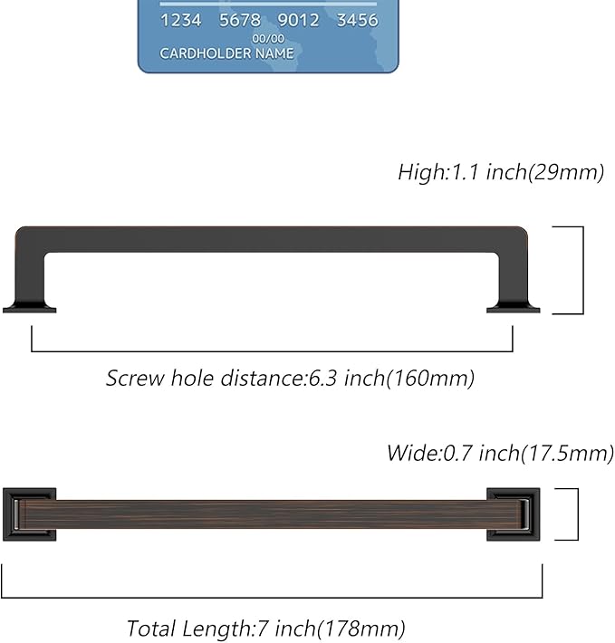 10 Pack 6.25 Inch Oil Rubbed Bronze Cabinet Pulls - Kitchen Cabinet Hardware With Handles for Cabinets and Cupboards