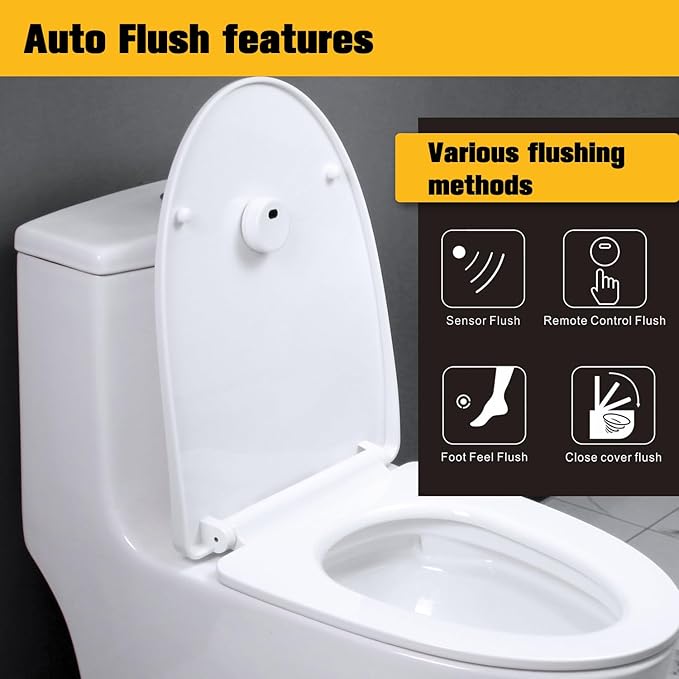KERDE Touchless Toilet Flush Kit,Automatic Toilet Flusher,Dual Flush Valve Replacement Kit,Tank Accessories,Battery Powered,One-Piece Toilet Repair,2-inch Water Tank Accessories (12.in) 2L-29