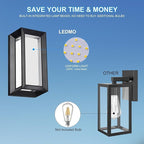 ledmo Porch Wall Light Outdoor Wall Sconce, Modern LED 1800LM 6000K Daylight Wall Light Fixture, 18W Aluminum Acrylic Shade Exterior Lighting for House, Patio, Backyard, Stairway, 6 Pack