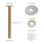 Toilet Screws Replacement Kit, Heavy Duty Toilet Seat Fastener with Plastic Nut and Metal and Rubber Washers, Universal Toilet Bolt and Screw Set for Top Mount Toilet Lid Hinge (MFL18)