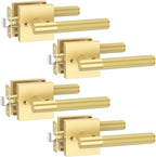 Asidrama 4 Pack Passage Gold Door Handles, Door Lever with Door Knobs Indoor for Bedroom or Bathroom, Heavy Duty Brushed Gold Door Handles Interior with Locks for Left Right Sided Doors