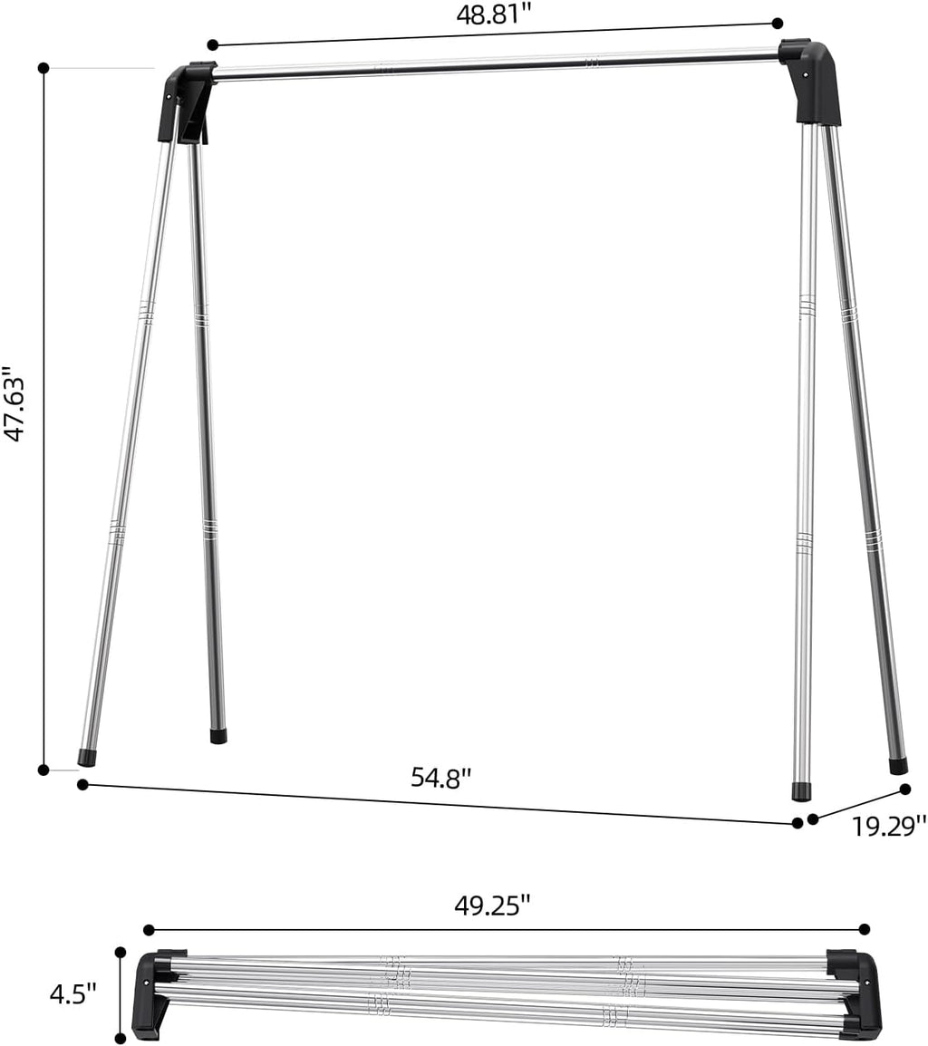 APEXCHASER Clothes Drying Rack Foldable, Stainless Steel Laundry Drying Rack Collapsible, Clothes Hanger for Sweater Baby Clothes Towel for Indoor & Outdoor, Portable Clothes Airer for Travel