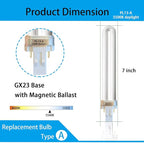 PL13-A-FFP 13W Type A Fluorescent Light Bulb with Magnetic Ballast,Replace for Ottlite Lamps Purchased Before 2008,T13330,5500K Bright Natural Daylight,GX23 Base,2Pack