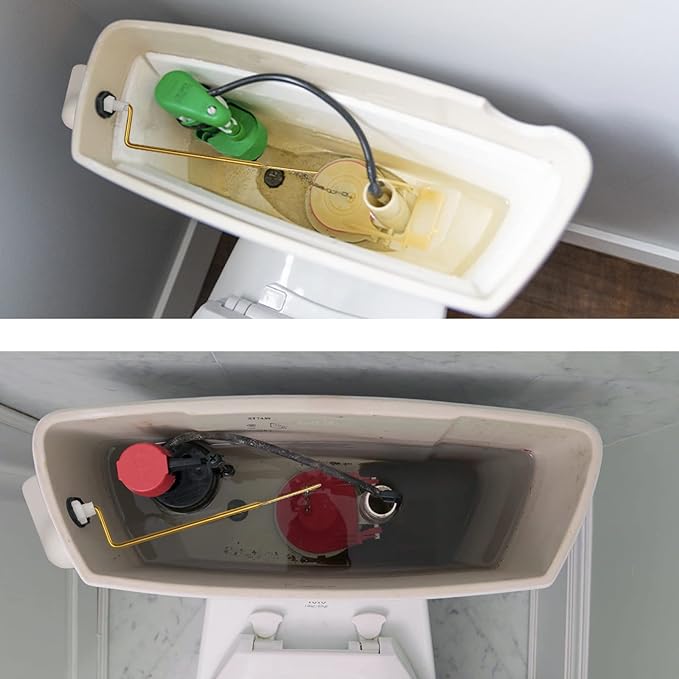 Toilet Handle Replacement Kit, Side Mount Toilet Trip Levers with Seal Gasket and Nut, with Stainless Steel Flapper Chains, Universal Replacement for Most Toilets (White)