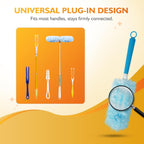 60ct 360° Heavy Duty Duster Refills Kit for Swiffer Duster, 4X Dust Capture Power with Microfiber, Disposable Feather Dusters for Cleaning Ceiling Fan, Cobweb, Car,1 Extended &1 Short Handle