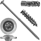 Jake Sales #15 x 6 Construction Lag Screw Stainless Steel T-30 Torx/Star Drive Heavy Duty Lag Screw Far Superior to Common Lag Screws Modified Truss Washer Head (50 Screw Count)
