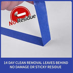 ADHES Blue Painters Tape Masking Tape for Painting,Paint Tape No Residue Outdoor Anti UV Multi Surface Use, 18mm x 50m, (0.7Inch x 55yard), 6Rolls