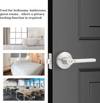Probrico Privacy Door Handle Lever Satin Nickel Bed/Bath Door Levers Intrior Lockset Keyless Privacy Handles (4 Pack)