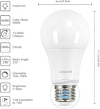 Linkind A19 LED Light Bulbs Dimmable, 75W Equivalent, E26 Base, 5000K Daylight, 13W 1150 Lumens 120V, UL Listed FCC Certified, LED Lights for Bedroom Living Room Home Office, 6 Packs