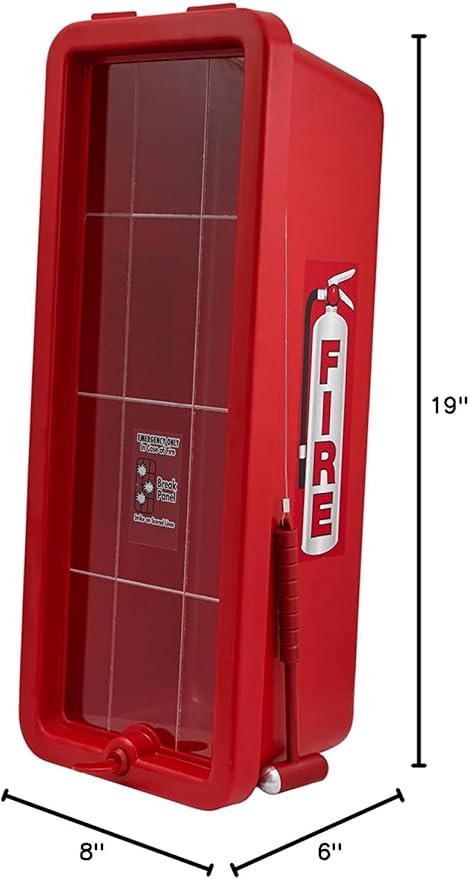 PRO&Family Fire Extinguisher Cabinet Fire Extinguisher Box Outdoor Fire Cabinet Mounted Fire Extinguisher Cabinet Fire Extinguisher Cover (15, Red with Hammer Attachment, 5 lb)