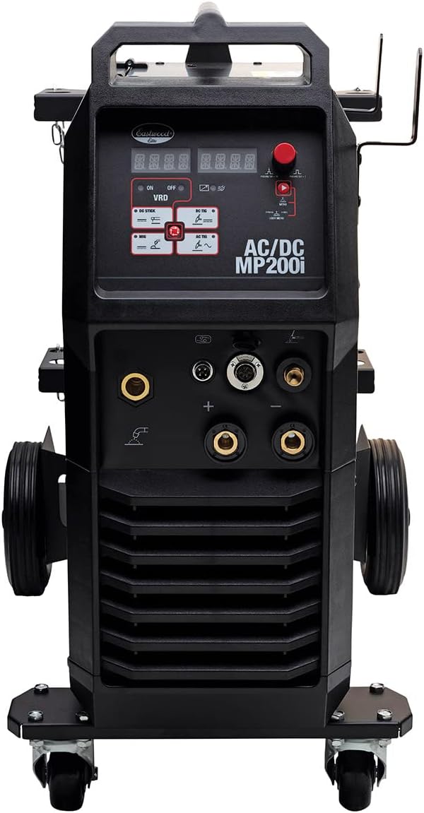 Eastwood Elite 200 Amp Multi-Process AC/DC MP200i Welder | TIG Welder High Frequency Start and Foot Pedal | Welding Machine with MIG Stick Welder | 120V OR 240V Dual Voltage | Tig Welder AC/DC | Black