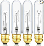 40 Watt T10 Clear Tubular Incandescent Light Bulb, Vintage Style Showcase Bulb,Showcase lamp, 2700K Soft White, E26 Medium Base, 280 Lumens (T-T10-25)