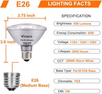 Vinaco PAR30 Short Neck 50W, 6 Pack High Output PAR30 Halogen Flood Light Warm White 2800K, PAR30 Dimmable, Long Lasting par30 Flood Light Bulb 120V with E26 Base for Indoor/Outdoor