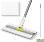 Dust Mop for Floor Cleaning - Microfiber for Hardwood, Laminate, Tile - Stainless Steel Handle, Reusable, Dry and Wet Use - 1 Mop + 10 Pads