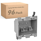 Old Work Box 2 Gang, 25 CU. in. Outlet Box, PVC, UL Listed, 96 Pack