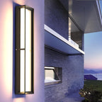 Sytmhoe Exterior Wall Lights, 10%-100% Dimmable LED Modern Porch & Patio Wall Light Fixture, 23.6in Black Exterior Sconce Wall Mounted Lights Suitable for Garage Living Room Courtyard House(3000K)