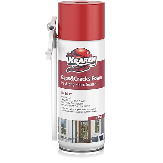 Kraken Bond Gaps & Cracks Expanding Foam Sealant - (1x12oz) High Expansion Polyurethane Spray Foam for Window & Door, Straw Use Waterproof High Yield Gap Filler - 1 Pack