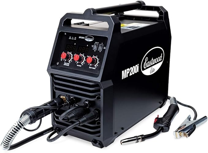 Eastwood Elite MP200i Multi Process Welder | All in One Powerful 110V Inverter Portable Welding Machine | MIG TIG Stick Compatible with Built-in Spot Weld Timer | Perfect DIY Home Garage Spot Welder