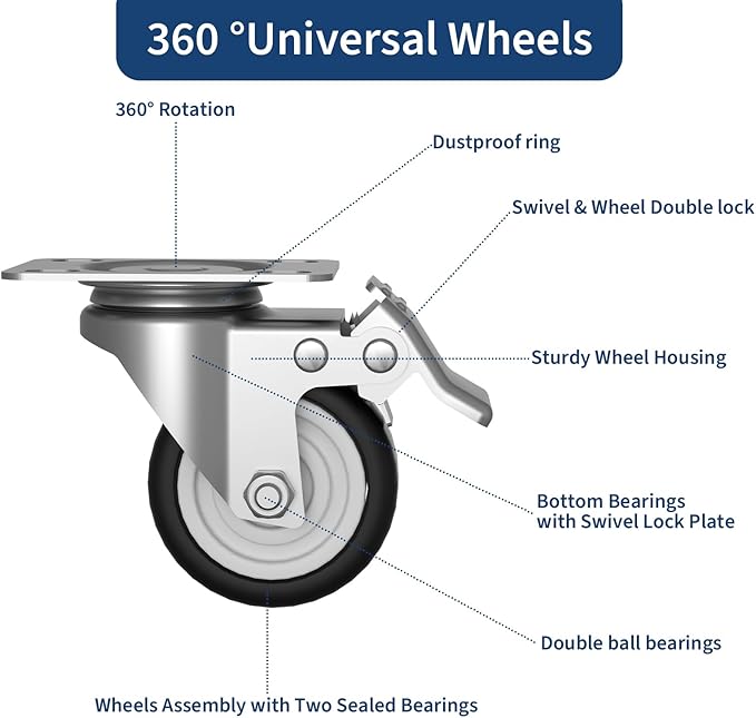 GarveeHome Heavy Duty Garage Storage Cabinet with Wheels, Rolling Tool Cabinet with Adjustable Shelf & Lockable Doors, Rust Resistant for Home Office Workshop,