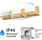 Tipace Gold Bathroom Vanity Light Fixtures Modern LED 3 Lights Vanity Light for Bathroom Up and Down Wall Light Fixtures 6000K