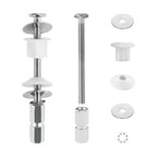 2Pcs Universal Toilet Tank Bolts Nuts, Heavy Duty Toilet Seat Screw Bolt Set, Premium Stainless Steel Hardware with Rubber Washers, Extra Long Nuts Easy Installation (MFL01)