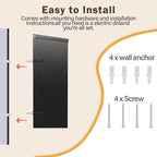 Wall Mount Mailbox, Black Powder Coated Steel, Locking Security Mailbox for Letters and Parcels, 14 x 3.8 x 12.5 Inches