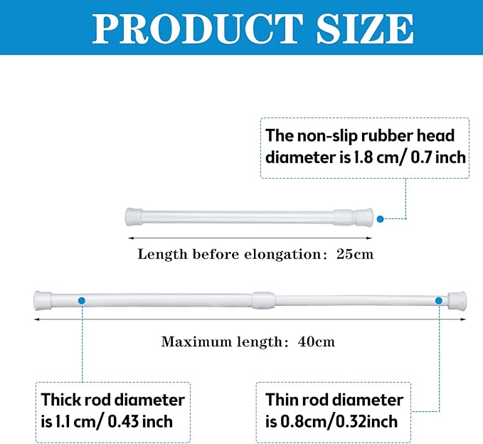 4 Pack Sliding Door Security Bar Window Security Bars Adjustable Sliding Glass Door Lock Bars with Rubber Tips 9.8-15.7 Inch Tension Rods 0.7 Inch in Diameter Window Safety Lock Bar for Door Bathroom