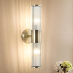 Glass Rods Wall Light Fixture Indoor Antique Bronze Bathroom Vanity Lights Fixtures Beside Mirror Lighting Lamps Up and Down Wall Mounted Light E12 Socket