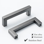 20 Pack Kitchen Cabinet Handles 3-3/4 Inch Hole Center Ancient Grey Square Cabinet Pulls Grey Drawer Handles Cupboard Handles Stainless Steel Cabinet Hardware