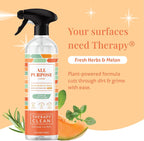 Therapy Clean All Purpose Cleaning Spray - Fresh Herbs & Melon 24 fl. oz - 100% Natural Scent, Kitchen Surface Counter, Surface Cleaner, Non Toxic All Purpose Cleaner Spray
