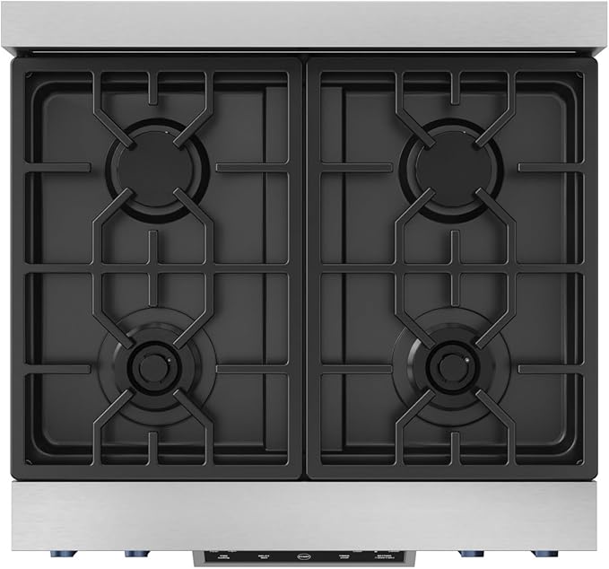 Gordon Ramsay by THOR Kitchen 30 Inch Professional Liquid Propane Range with Tilt Panel Touch Control in Stainless Steel/Navy Blue