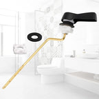 Hibbent 2 Pack Universal Side Mount Toilet Handle Angle-Mount Adjustable Tank Flush Lever Replacement Handle with 2 Pieces Stainless Steel Flapper Chains for Most Side Mount Toilets-Matte Black