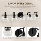 ANDY STAR Black Vanity Light, 5-Light Bathroom Light Fixture, 35" Large Bathroom Lighting Over Mirror, Industrial Wall Sconce, Perfect for Big Bathrooms, Double Vanities, Long-Length Elegant Design