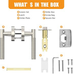 Amerdeco 3 Pack Brushed Satin Nickel Passage Knurled Door Handles, Heavy Duty Non-Locking Door Lever for Hall, Closet, Office Area, Shopping Malls AM0016