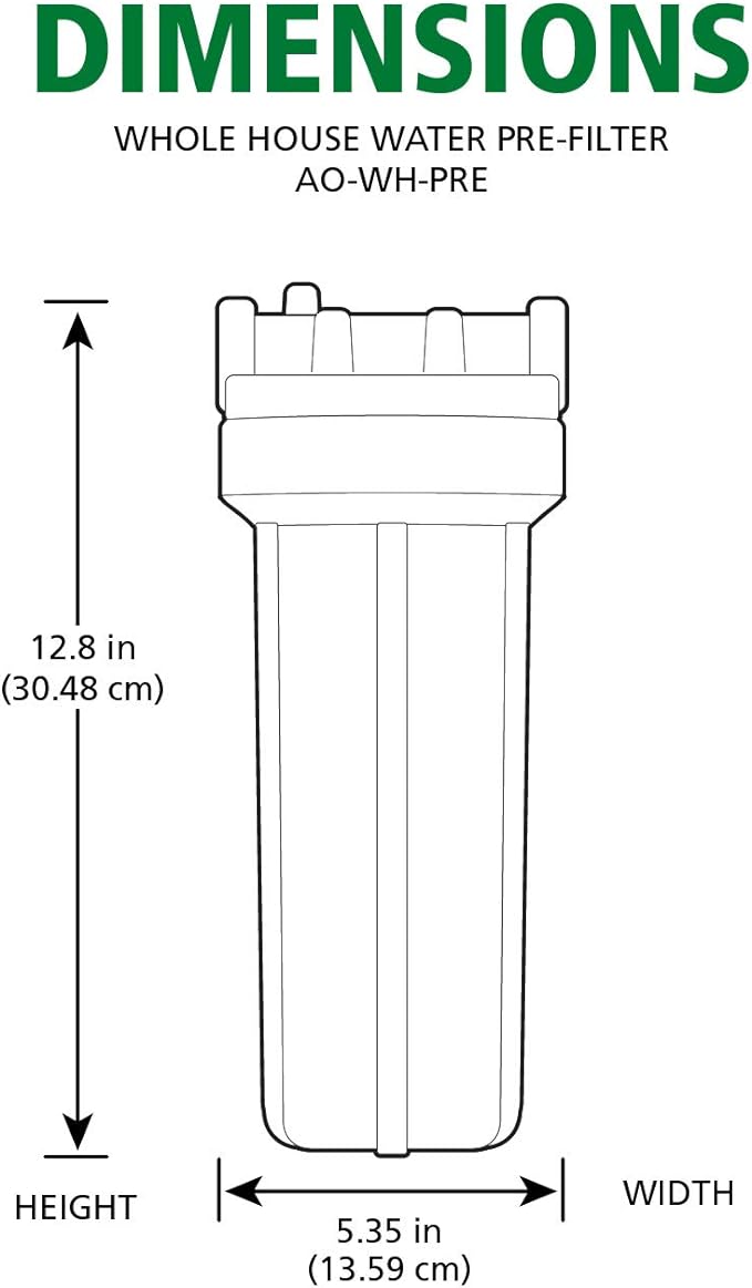 AO Smith Single-Stage Whole House Water Filtration System - Sediment Pre-Filter - NSF Certified - AO-WH-PRE