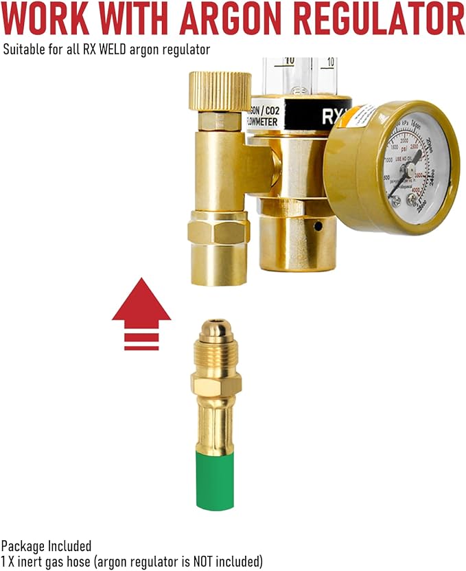 RX WELD Inert Gas Welding Hose 50FT - Argon Flow Hose, (50FT, Green)