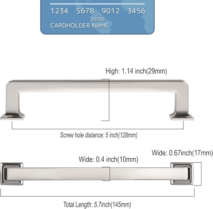 5 Inch 10 Pack Brushed Satin Nickel Cabinet Pulls Kitchen Cabinet Handles Kitchen Cabinet Hardware Kitchen Handles for Cabinets Cupboard Handles