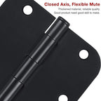 TDCHINGES 30 Pack Rounded Matte Black Door Hinges 3.5 Inch 5/8" Radius Interior 3 1/2 Inch Flat Iron Bifold Easy Installation Standard Hinge No Squeak,Bedroom Indoor for Doors 3 ½" Hardware Controls
