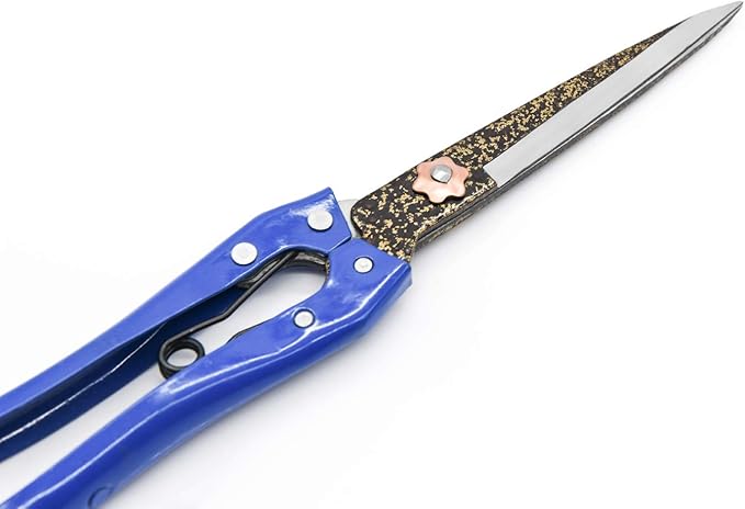 Grass Sheep Shear - Coated Wear-Resistant Handle, Manganese Steel Double-Edged, Strong Spring Suitable For Manual Shearing of Cow, Sheep, and Horse Hair (Blue 10.2 inches)