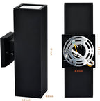 Dawn to Dusk Outdoor Light Fixtures Wall Mount 2 Pack, LED Modern Up Down Lighting Outdoor Wall Sconce Lights 2700k, 13" Black Outside exterior lights for House Porch Garage,IP65,UL Listed (Black)